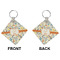 Swirly Floral Diamond Keychain (Front + Back)
