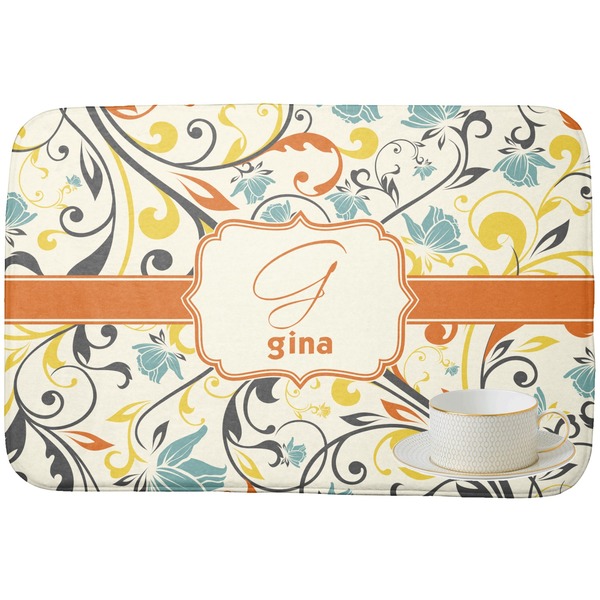 Swirly Floral Dish Drying Mat