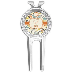 Swirly Floral Golf Divot Tool & Ball Marker (Personalized)