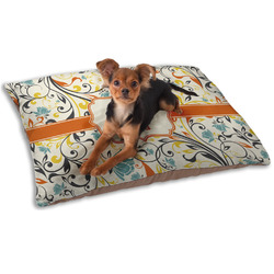 Swirly Floral Dog Bed - Small w/ Name and Initial