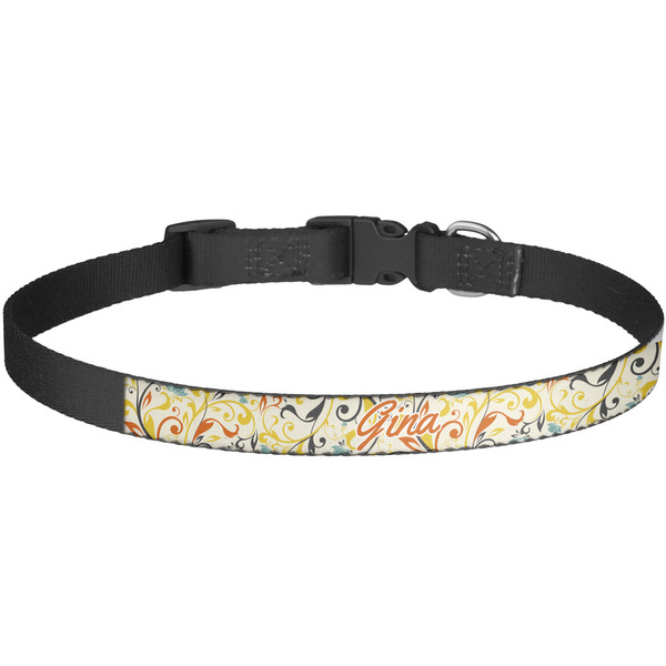 Custom Swirly Floral Dog Collar - Large (Personalized)