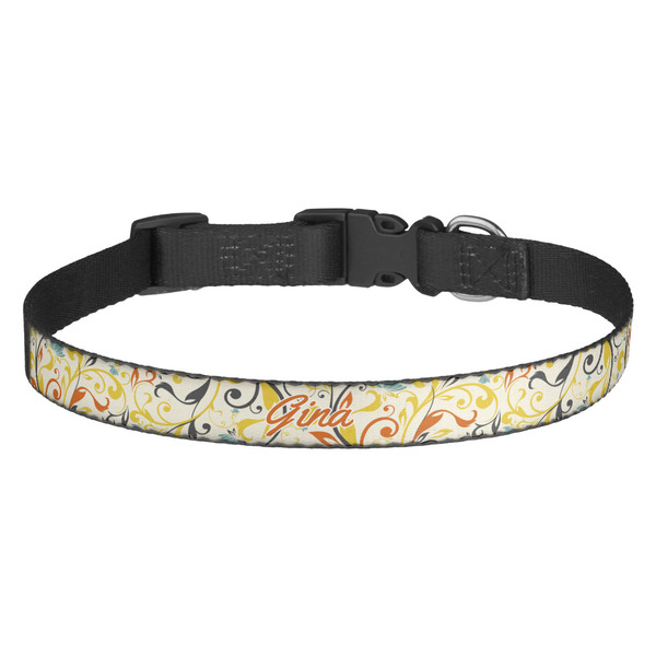 Custom Swirly Floral Dog Collar - Medium (Personalized)