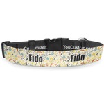 Swirly Floral Deluxe Dog Collar - Medium (11.5" to 17.5") (Personalized)