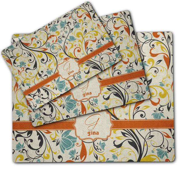 Swirly Floral Dog Food Mat - MAIN (sm, med, lrg)