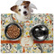 Swirly Floral Dog Food Mat - Medium w/ Name and Initial