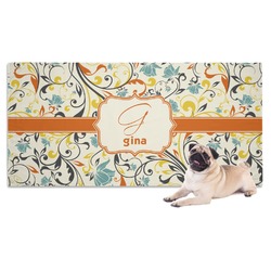 Swirly Floral Dog Towel (Personalized)