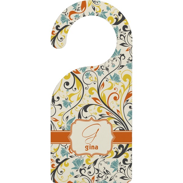 Custom Swirly Floral Door Hanger (Personalized)