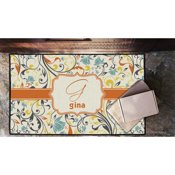Swirly Floral Door Mat - LIFESTYLE (Lrg)