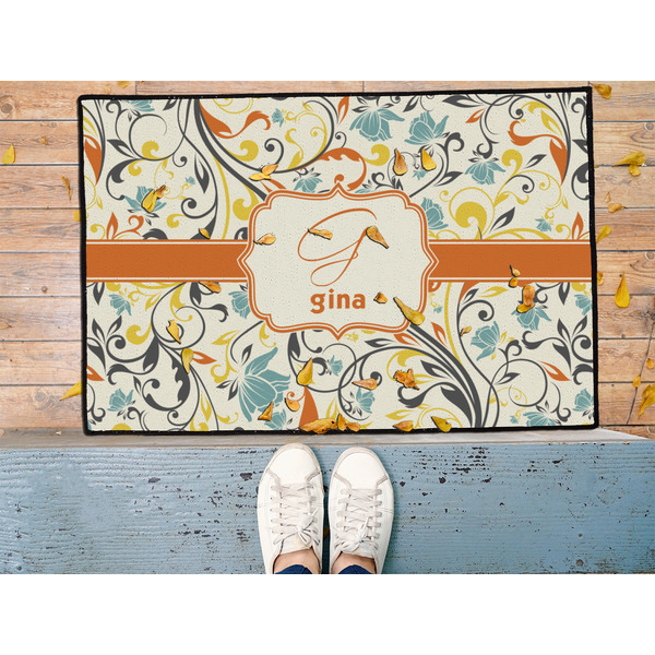 Swirly Floral Door Mat - LIFESTYLE (Med)