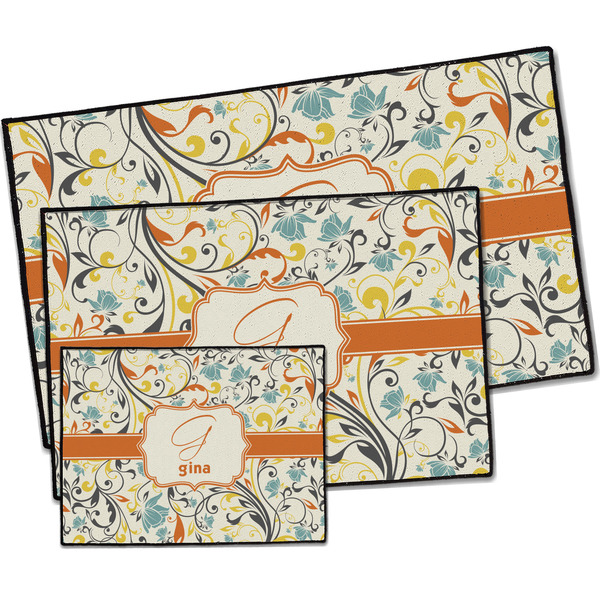 Swirly Floral Door Mats - PARENT MAIN