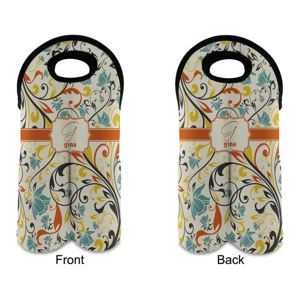 Swirly Floral Double Wine Tote - APPROVAL (new)