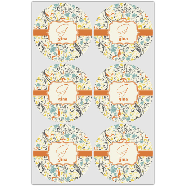 Swirly Floral Drink Topper - XLarge - Set of 6