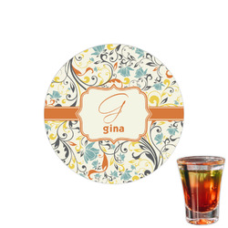 Swirly Floral Printed Drink Topper - 1.5" (Personalized)