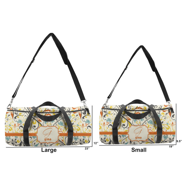 Swirly Floral Duffle Bag Small and Large