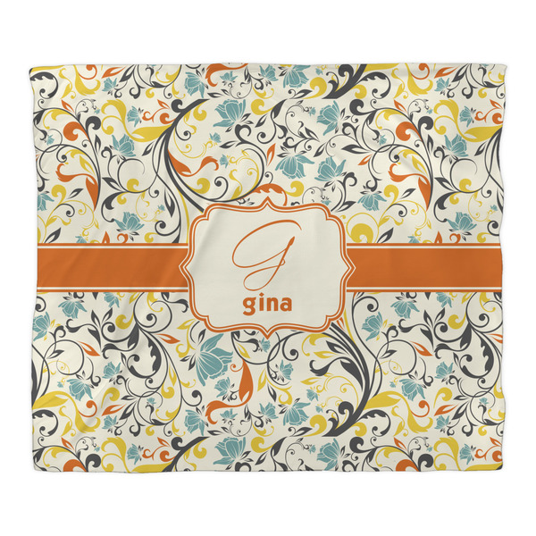 Swirly Floral Duvet Cover - King - Front