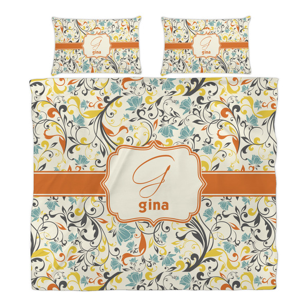 Swirly Floral Duvet Cover Set - King - Alt Approval