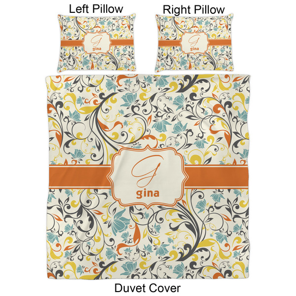 Swirly Floral Duvet Cover Set - Queen - Approval