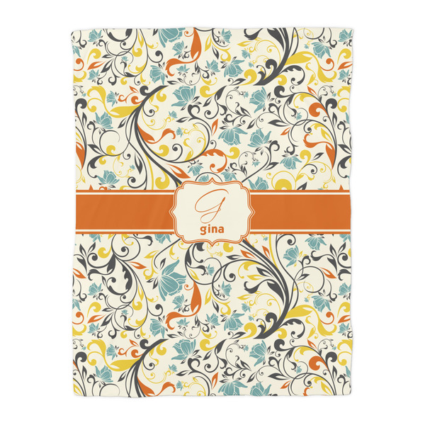 Swirly Floral Duvet Cover - Twin - Front