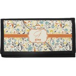 Swirly Floral Canvas Checkbook Cover (Personalized)