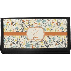 Swirly Floral Canvas Checkbook Cover (Personalized)
