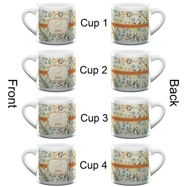 Swirly Floral Espresso Cup - 6oz (Double Shot Set of 4) APPROVAL