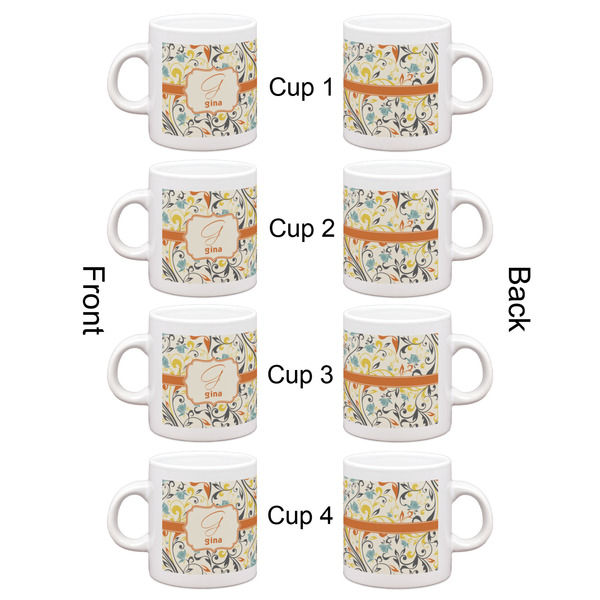 Swirly Floral Espresso Cup Set of 4 - Apvl