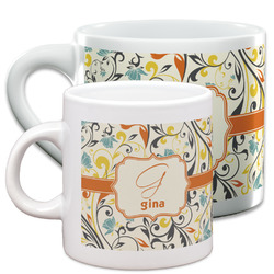 Swirly Floral Espresso Cups (Personalized)