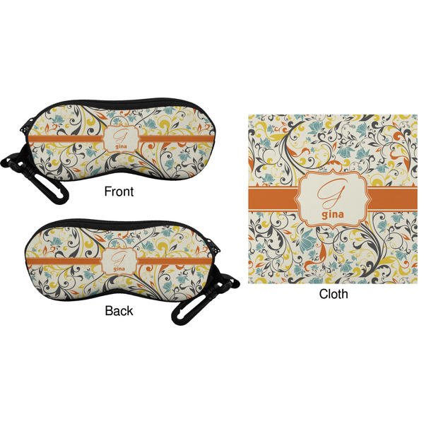 Swirly Floral Eyeglass Case & Cloth (Approval)