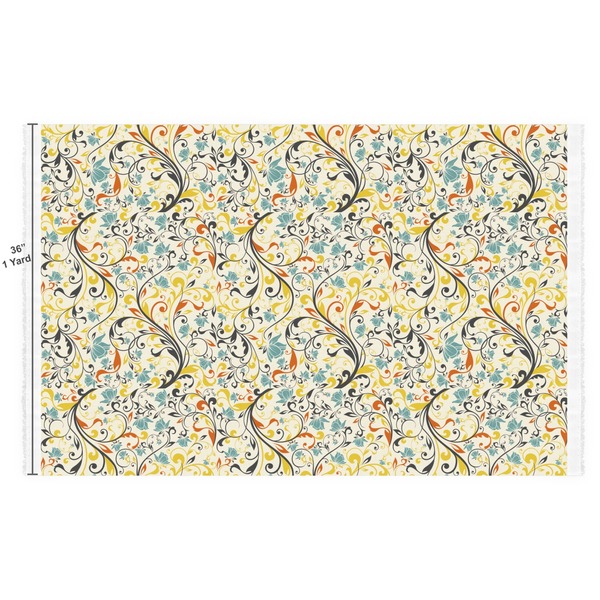 Swirly Floral Fabric Full Yard