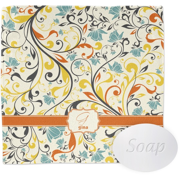 Custom Swirly Floral Washcloth (Personalized)