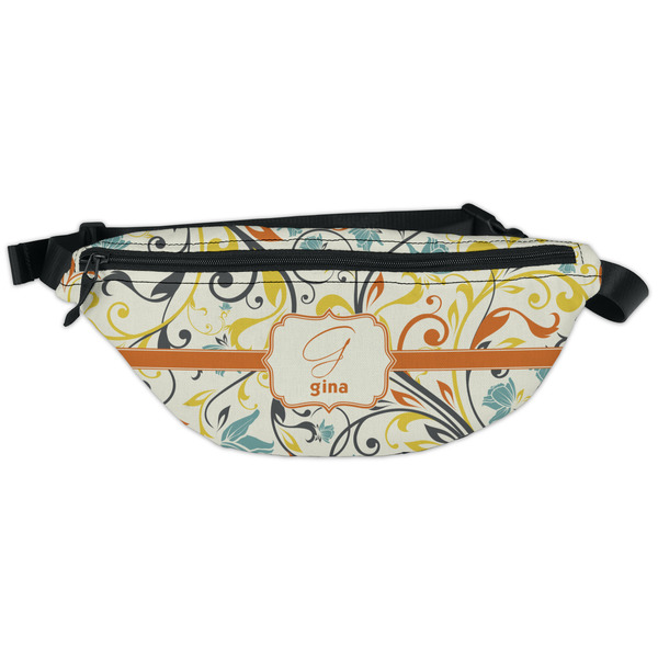 Custom Swirly Floral Fanny Pack - Classic Style (Personalized)
