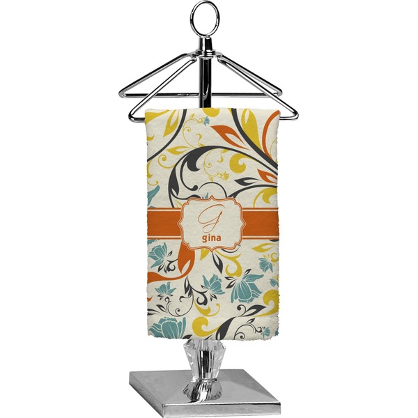 Custom Swirly Floral Finger Tip Towel - Full Print (Personalized)