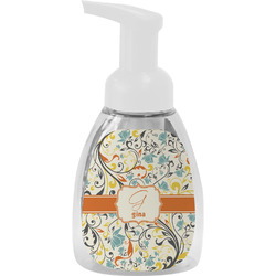 Swirly Floral Foam Soap Bottle - White (Personalized)