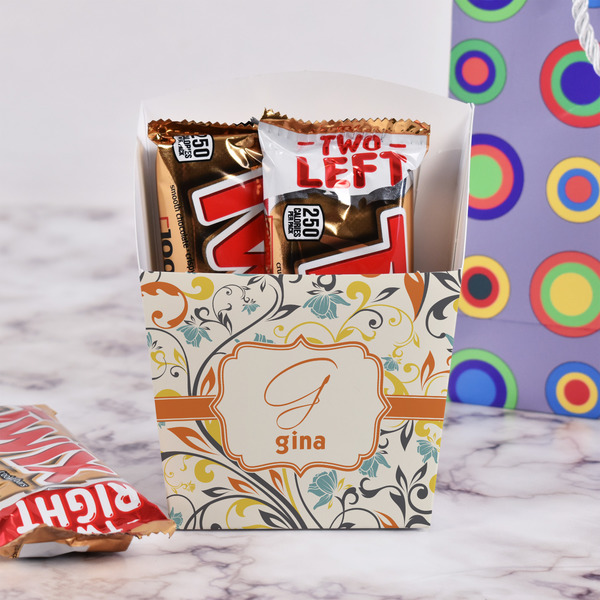 Swirly Floral French Fry Favor Box - w/ Treats View