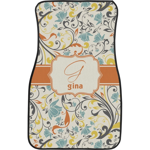 Swirly Floral Front Seat Car Mat