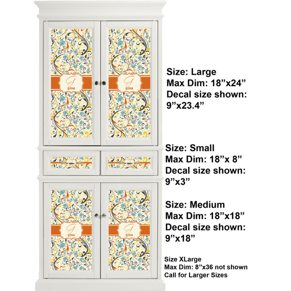 Swirly Floral Full Cabinet (Show Sizes)