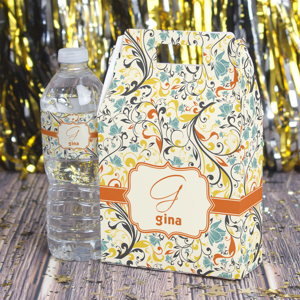 Swirly Floral Gable Favor Box - In Context