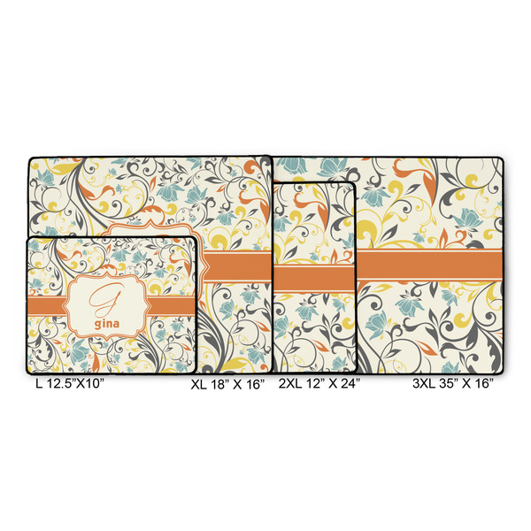 Swirly Floral Gaming Mats - SIZE CHART