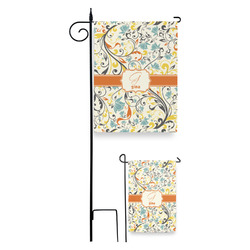 Swirly Floral Garden Flag (Personalized)
