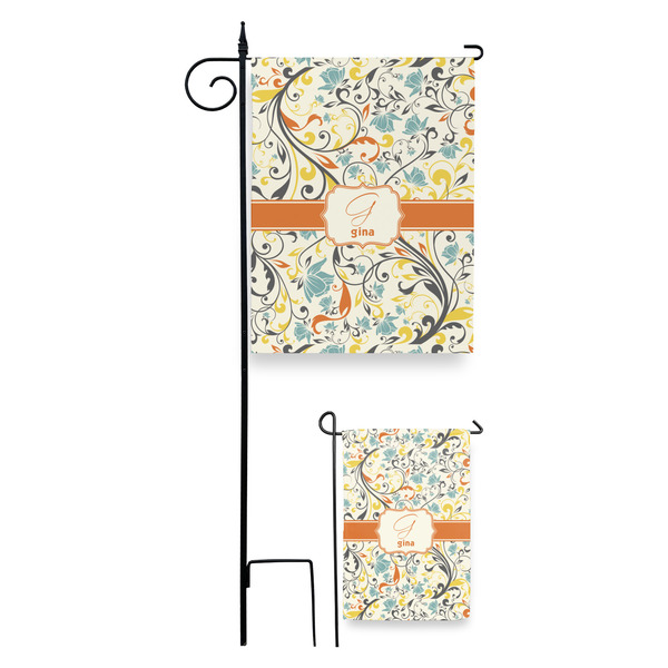 Swirly Floral Garden Flag - PARENT/MAIN