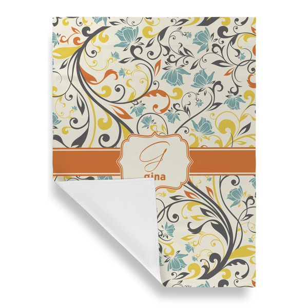 Swirly Floral Garden Flags - Large - Single Sided - FRONT FOLDED