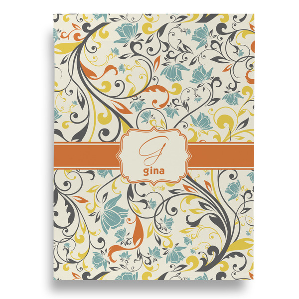Swirly Floral Garden Flags - Large - Single Sided - FRONT