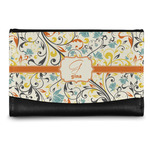 Swirly Floral Genuine Leather Women's Wallet - Small (Personalized)