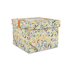 Swirly Floral Gift Box with Lid - Canvas Wrapped - Small (Personalized)