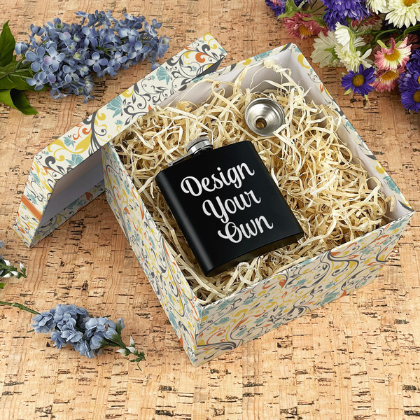 Swirly Floral Gift Boxes with Lid - Canvas Wrapped - X-Large - In Context