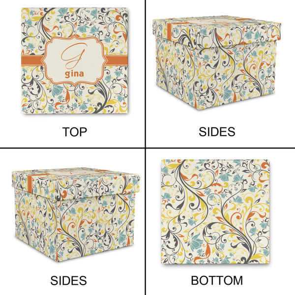 Swirly Floral Gift Boxes with Lid - Canvas Wrapped - XX-Large - Approval