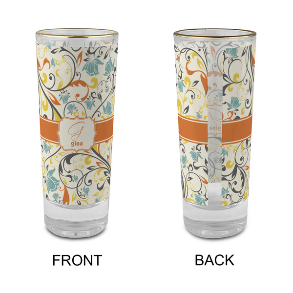 Swirly Floral Glass Shot Glass - 2 oz - Single - APPROVAL