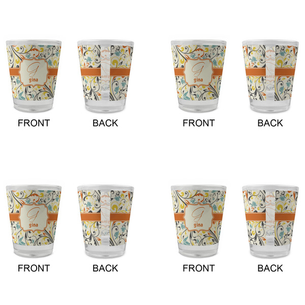 Swirly Floral Glass Shot Glass - Standard - Set of 4 - APPROVAL