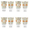 Swirly Floral Glass Shot Glass - with gold rim - Set of 4 - APPROVAL