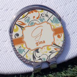 Swirly Floral Golf Ball Marker - Hat Clip